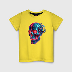Детская футболка Metal cyber skull - ai art