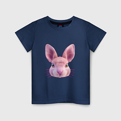 Детская футболка Розовый заяц - портрет кролика