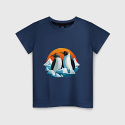 Детская футболка Пингвины среди льдов