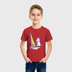 Футболка хлопковая детская Лошадь яхтсмен, цвет: красный — фото 2