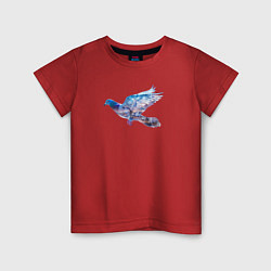 Детская футболка Летящий голубь и ночной город с двойной экспозицие