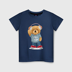 Детская футболка Плюшевый мишка в наушниках