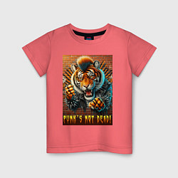 Детская футболка Punks not dead - motto tiger