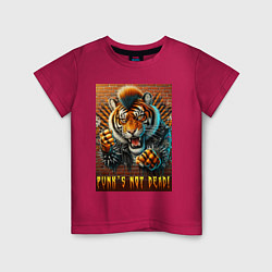 Детская футболка Punks not dead - motto tiger