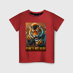 Детская футболка Punks not dead - motto tiger