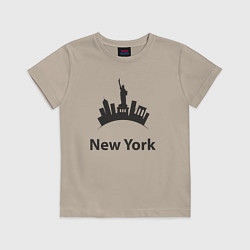 Футболка хлопковая детская New York mood, цвет: миндальный