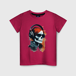 Детская футболка Grunge redhead girl skull