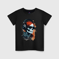 Детская футболка Grunge redhead girl skull