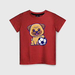 Детская футболка Бульдог футболист