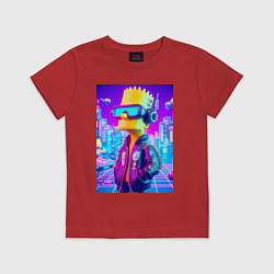 Детская футболка Cyber Bart on a virtual glasses