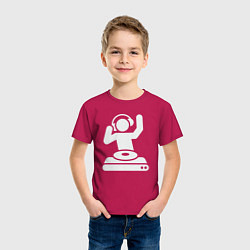 Футболка хлопковая детская Party dj, цвет: маджента — фото 2