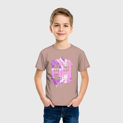 Футболка хлопковая детская Pink tardis, цвет: пыльно-розовый — фото 2