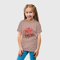 Футболка хлопковая детская More amore, цвет: пыльно-розовый — фото 2