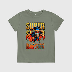 Футболка хлопковая детская Super выпускник, цвет: авокадо