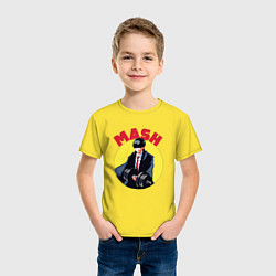 Футболка хлопковая детская Мэш Бёрндэд, цвет: желтый — фото 2