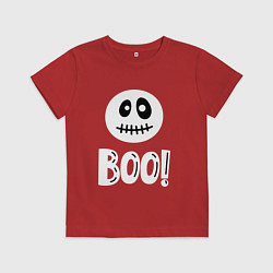 Детская футболка Страшный белый смайлик: Буу!