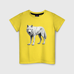 Детская футболка Белый волк альфа