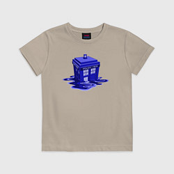 Футболка хлопковая детская Tardis ink, цвет: миндальный