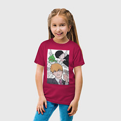 Футболка хлопковая детская Моб Психо 100 Экубо дух, цвет: маджента — фото 2