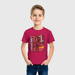 Футболка хлопковая детская Minecraft the game of gamers, цвет: маджента — фото 2