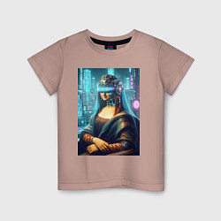 Детская футболка Gioconda - cyberpunk ai art fantasy