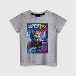 Детская футболка Super fox gamer - ai art fantasy