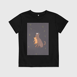 Футболка хлопковая детская Корзинка фруктов Юки Сома, цвет: черный