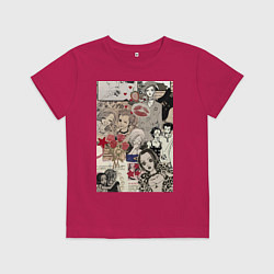 Футболка хлопковая детская Нана Осаки коллаж, цвет: маджента