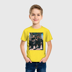 Футболка хлопковая детская Магическая битва Сатору Годзё Маг особого ранга, цвет: желтый — фото 2