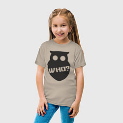 Футболка хлопковая детская Кто сова, цвет: миндальный — фото 2