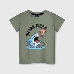 Детская футболка Shark pizza - ai art fantasy