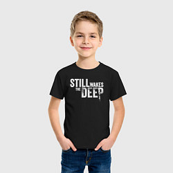 Футболка хлопковая детская Still wakes the deep logo, цвет: черный — фото 2