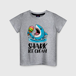 Детская футболка Акула ест мороженое - нейросеть