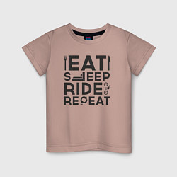 Детская футболка Eat sleep ride repeat