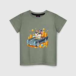Детская футболка Хомяк миллионер на автомобиле