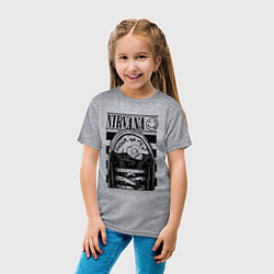 Футболка хлопковая детская Nirvana grunge rock, цвет: меланж — фото 2