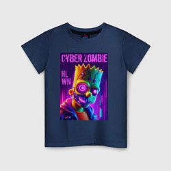 Детская футболка Bart Simpson cyber zombie - halloween ai art