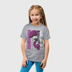 Футболка хлопковая детская Человек-бензопила Денджи chainsaw, цвет: меланж — фото 2