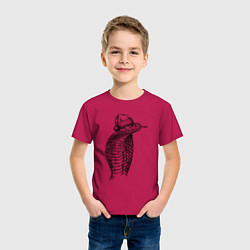 Футболка хлопковая детская Кобра новогодняя, цвет: маджента — фото 2