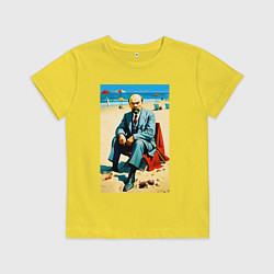 Детская футболка Великий вождь Ленин на пляже - Биарриц