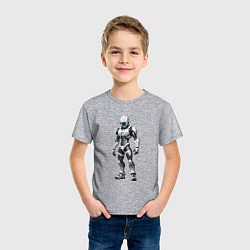 Футболка хлопковая детская Робот кибергеймер, цвет: меланж — фото 2