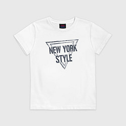 Футболка хлопковая детская USA - New York, цвет: белый