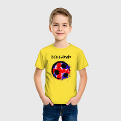 Футболка хлопковая детская Сборная Исландии, цвет: желтый — фото 2
