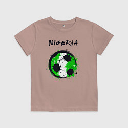 Футболка хлопковая детская Сборная Нигерии, цвет: пыльно-розовый