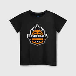 Футболка хлопковая детская Championship basketball, цвет: черный