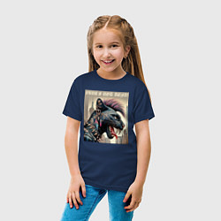 Футболка хлопковая детская Cool panther - punks not dead, цвет: тёмно-синий — фото 2