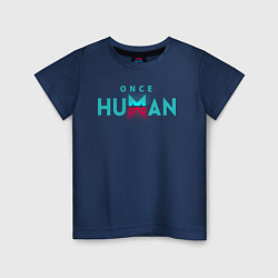 Футболка хлопковая детская Once human logo, цвет: тёмно-синий