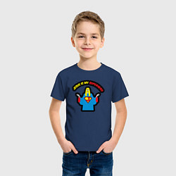 Футболка хлопковая детская Иисус мой супергерой, цвет: тёмно-синий — фото 2