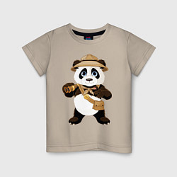 Детская футболка Веселая панда следопыт