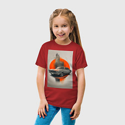 Футболка хлопковая детская Постер машины, цвет: красный — фото 2
